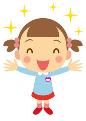 バンザイ　園児（女の子）