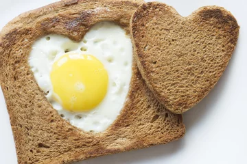 Cercles muraux Oeufs sur le plat toast and egg