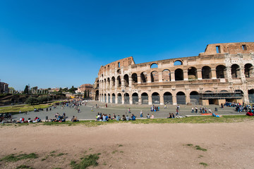 Fototapeta premium Ancient Rome ruines on bright summer day