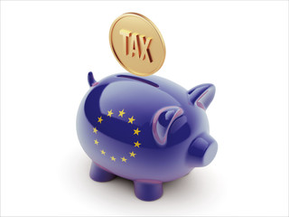European Union Tax Concept Piggy Concept