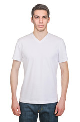 Male t-shirt isolated on the white background