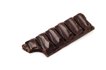 Chocolate with bite isolated