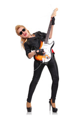 girl with electric guitar