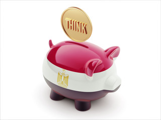 Egypt Think Concept Piggy Concept