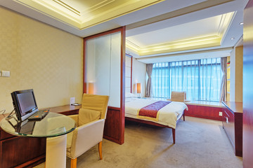 luxury bedroom in hotel