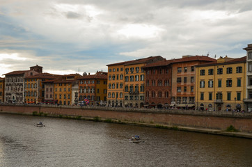 Pisa, Italy  City streets illuminated for San Ranieri Luminara