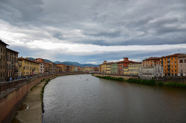 Pisa, Italy  City streets illuminated for San Ranieri Luminara