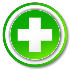 Obraz premium Vector green cross icon