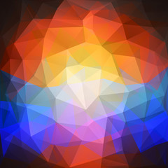 Abstract sunset background, triangle design vector
