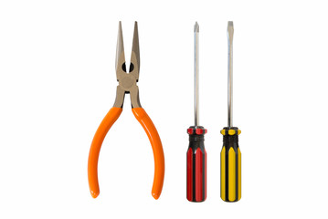 Needle-nose plier and Screwdrivers