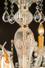 Contemporary glass chandelier fragment