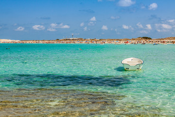 Fototapeta na wymiar Formentera balearic island view from sea of the west coast