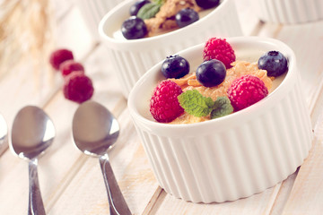 Corn flakes and berry fruit