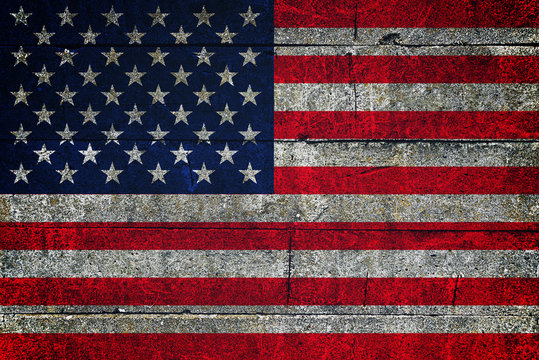 USA flag on grunge background