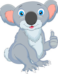 cute koala cartoon thumbs up
