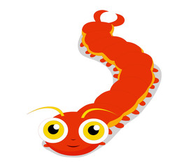 Cute baby centipede cartoon