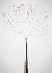 Brush close-up with sketchy arrows