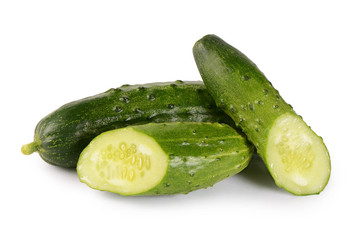 Fresh cucumber isolated on white background