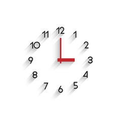 Trendy minimalistic clock with transparent shadow