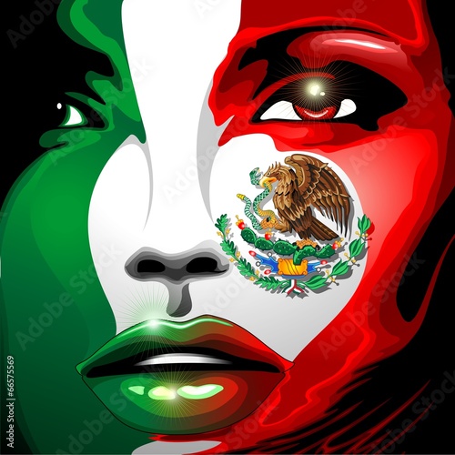 Mexico Flag Girl Portrait