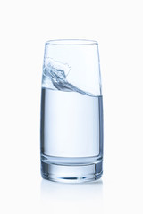 water glass isolated with reflection