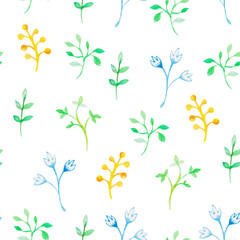 Fototapeta na wymiar Floral watercolor seamless pattern