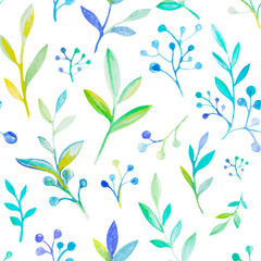Floral watercolor seamless pattern