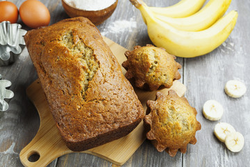 Homemade banana cake