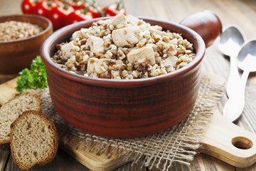 Buckwheat porridge with meat