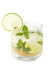 Mojito cocktail on a white background