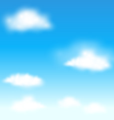 Naklejka na ściany i meble Blue sky with clouds vector background