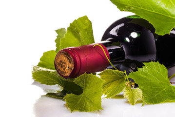 wine bottle isolated on white