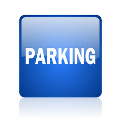 parking blue glossy web icon