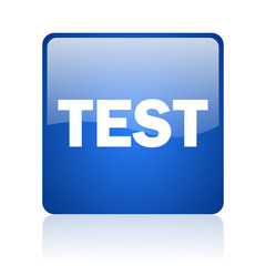 test blue glossy web icon