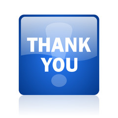 thank you blue glossy web icon