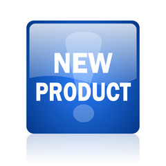 new product blue glossy web icon