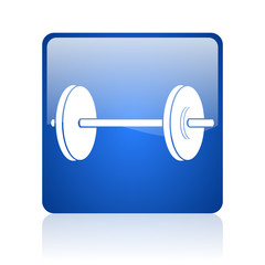 fitness blue glossy web icon