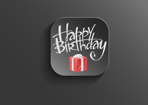 Happy Birthday- On black vector button