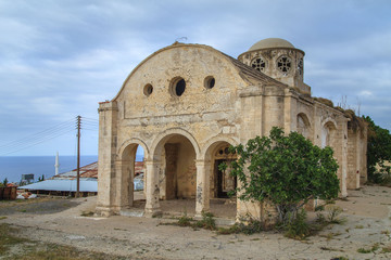 Fototapeta premium An old ruined church near Kyrenia (Girme), Cyprus