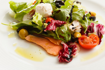 salmon with fresh salad
