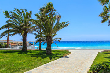 A view of a park near Nissi Beach in Aiya Napa, Cyprus