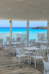 A view terrace on Nissi beach in Aiya Napa, Cyprus