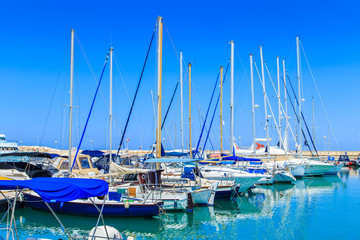 Obraz premium Boats in a port in Kyrenia, Cyprus