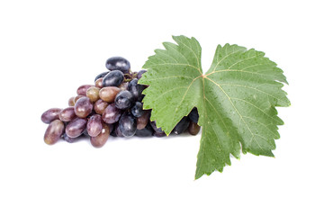 Bunch of grapes with leaf