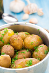 Boiled potatoes with fresh dill