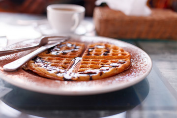 waffle with chocolate