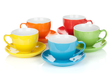 Set of colorful cups
