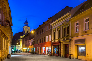 Fototapeta na wymiar Medieval Brasov in night, Transylvania, Romania