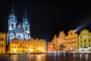 Fototapeta na wymiar Tyn Church, landmark of Prague old city