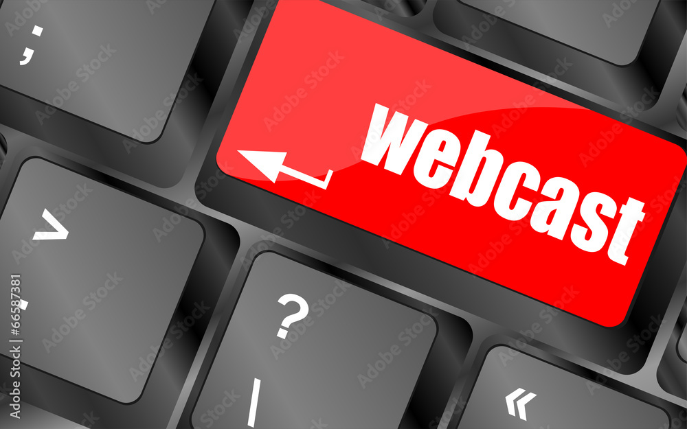 Poster keyboard key with webcast web button